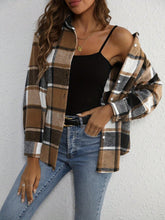Charming Plaid Print Women Shirt Jacket - Button Collar, Long Sleeve, Suitable For Spring & Autumn - Versatile Casual Wear,